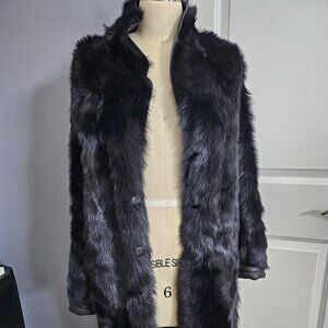 Joseph black shearling coat reversible